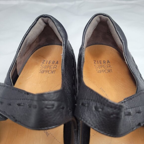 ZIERA Black Leather Gummibear Mary Jane Size 42 / 11.5 Comfort Lightweight - Picture 6 of 11